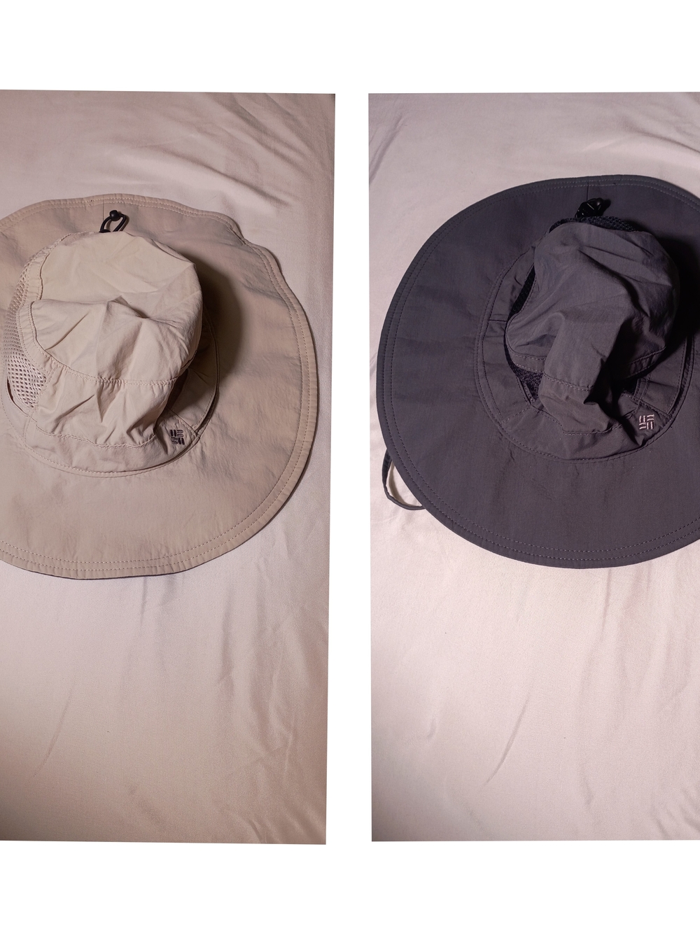 Columbia Men's Wide Brim Sun Hat - Beige and Gray Set Of 2
